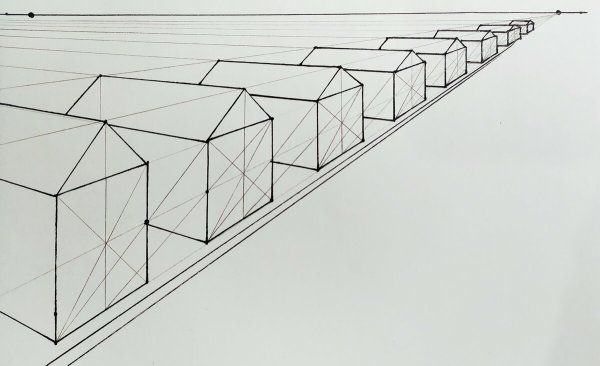 Куб в перспективе и сбоку