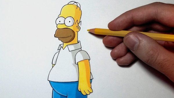 Гомер симпсон картинки для срисовки