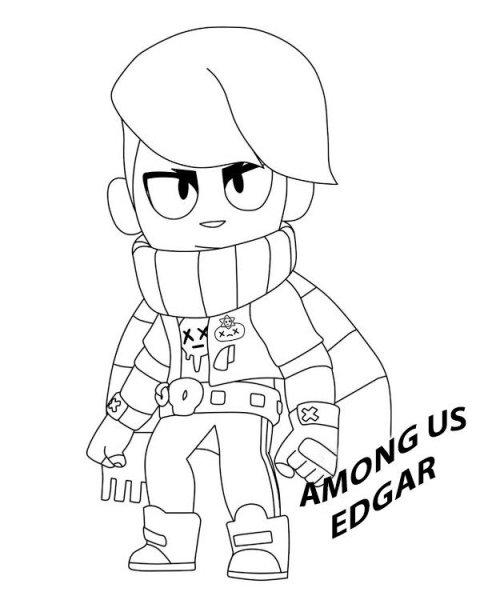 Раскраска Brawl Stars Эдгар