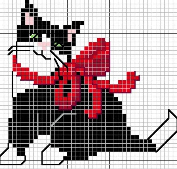 Вышивка коты простая