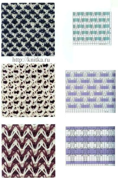 Схема вязания двухцветных узоров