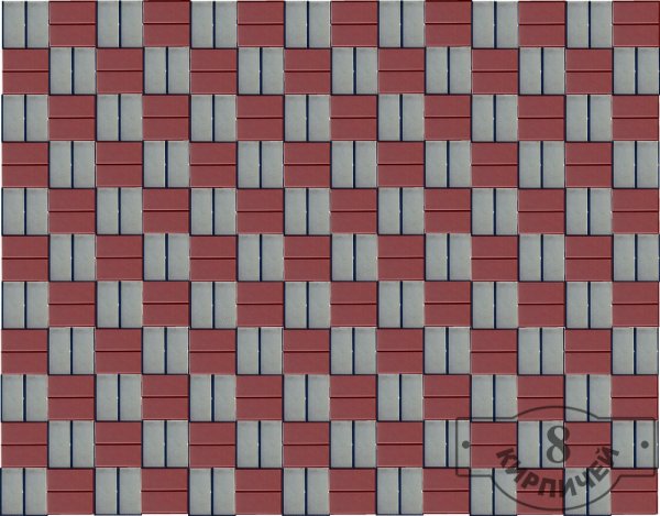 Раскладка брусчатки 100х200мм