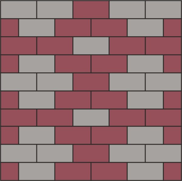 Раскладка брусчатки кирпичик