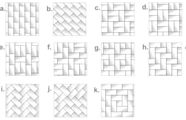 Схема укладки тротуарной плитки 200х100