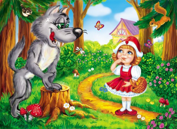 Красная шапочка карандашом