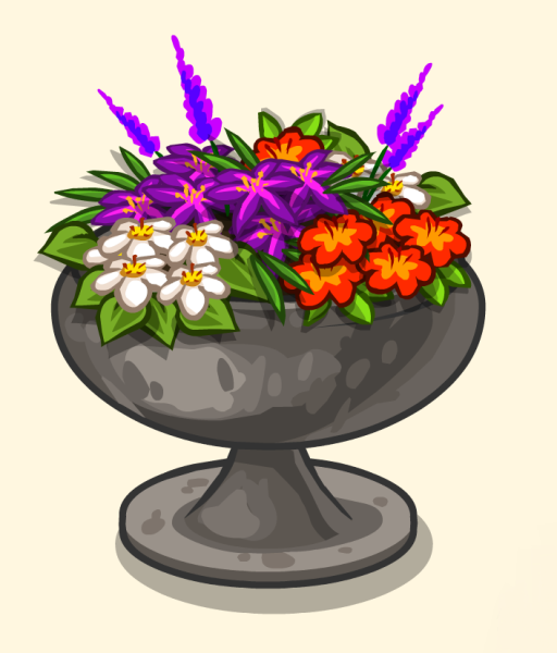 Нарисовать клумбу с цветами