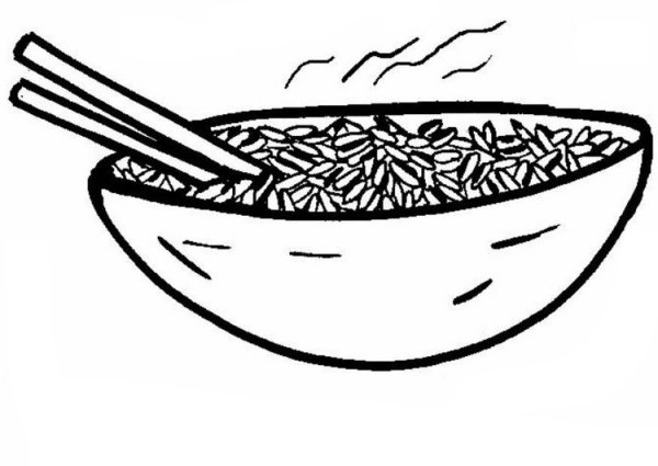 Тарелка с кашей раскраска