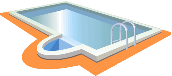 Бассейн на белом фоне