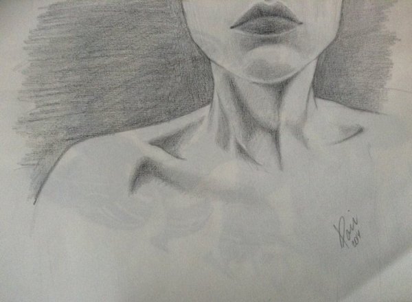 Ключицы карандашом