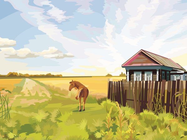 Фон деревня