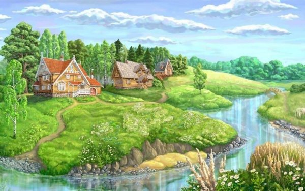 Сказочный домик в деревне