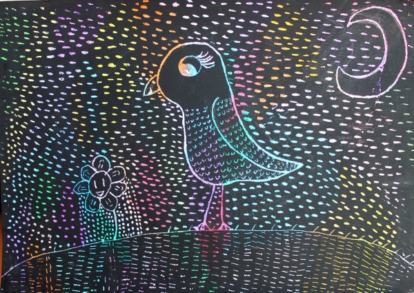 Граттаж медузы