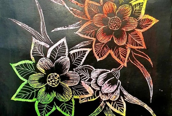 Граттаж кит