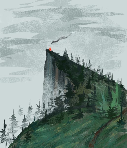 Над обрывом картина