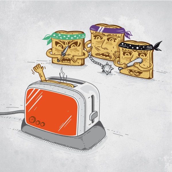 Тостер хлеб сбоку вектор