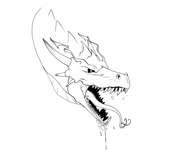 Нарисовать голову дракона