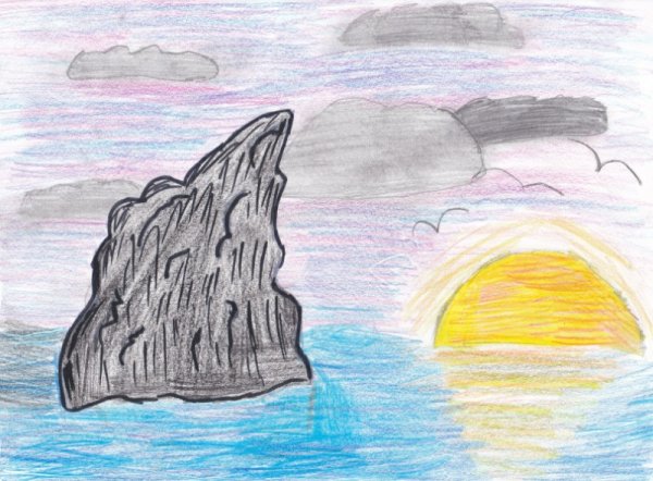 Рисунок Михаила Юрьевича Лермонтова Утес