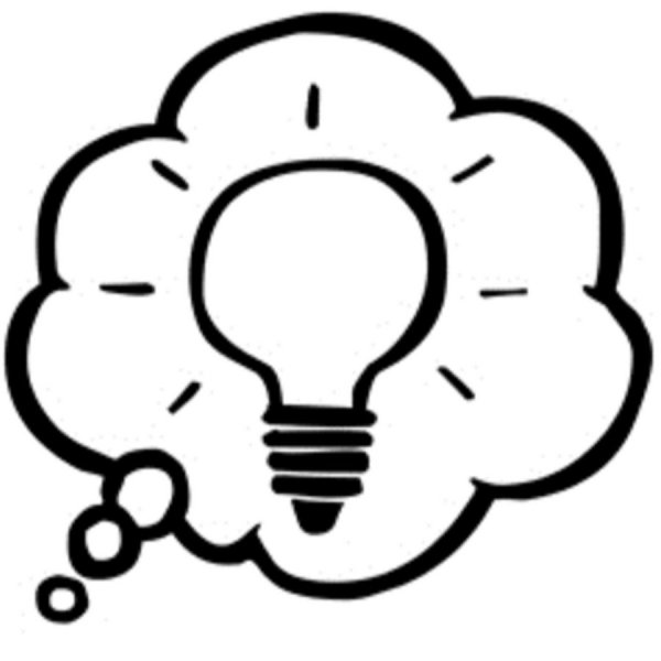 Лампочка идея черно белая