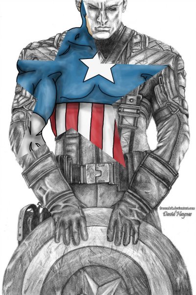 Чиби персонаж Марвел Капитан Америка