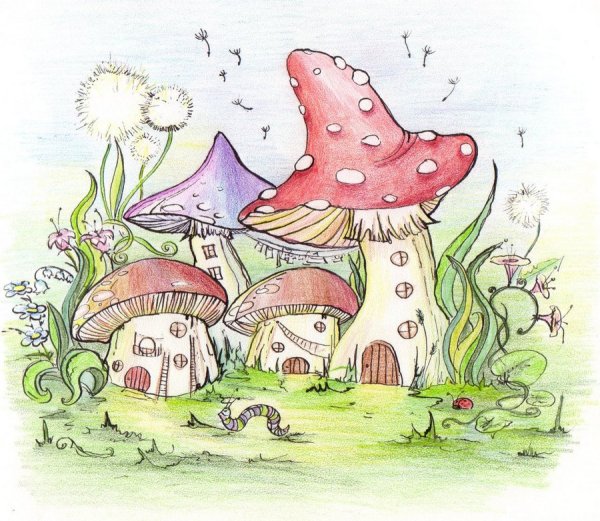 Сказочные домики рисование