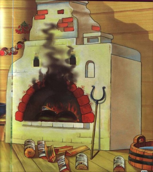 Печка сбоку рисунок