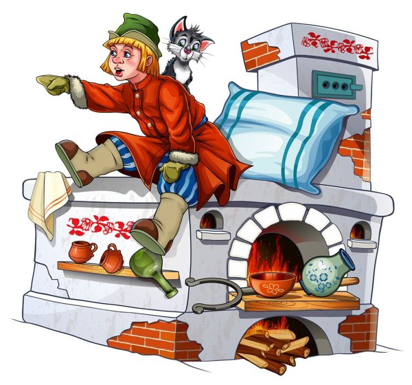 Печка сбоку рисунок