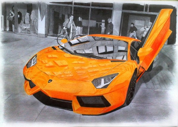 Ламборджини авентадор рисунок