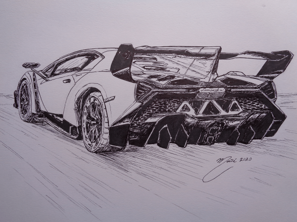 Lamborghini Veneno нарисовать