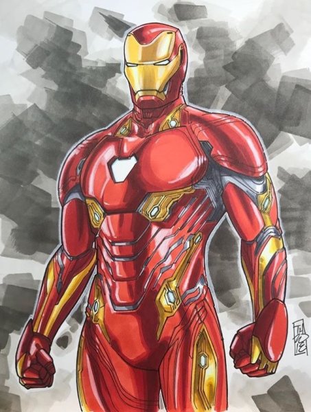 Скетчи Марвел Железный человек