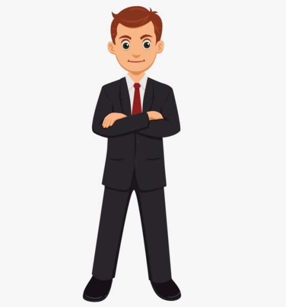 Бизнесмен мультяшный на белом фоне