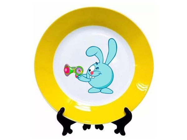 Тарелка с цветным ободком