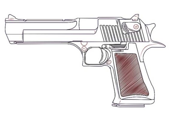 Desert Eagle чертеж с размерами 1/1