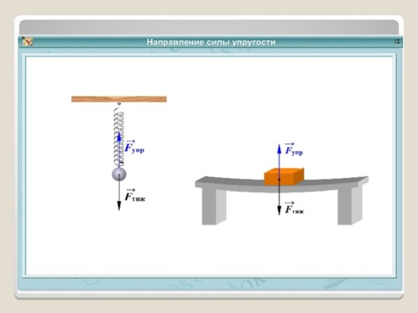 Схема действия силы упругости