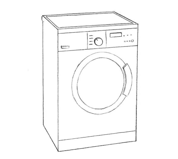 Стиральная машина нарисованная