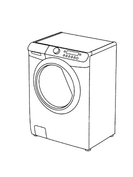 Раскраска стиральная машина Занусси