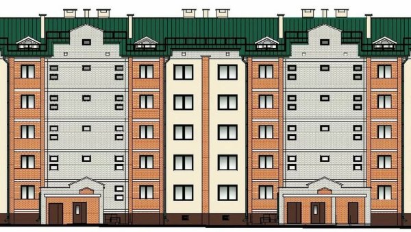 Фасад пятиэтажного дома