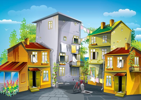 Мультяшное здание