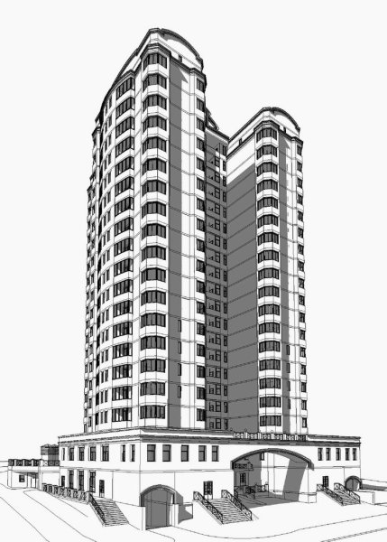 Многоэтажный дом векторный