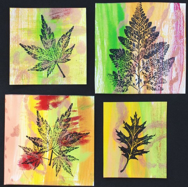 Нетрадиционное рисование листочками