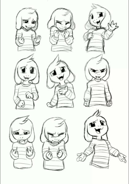 Зарисовки персонажей андертейл