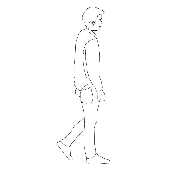 Человек в профиль референс в полный рост