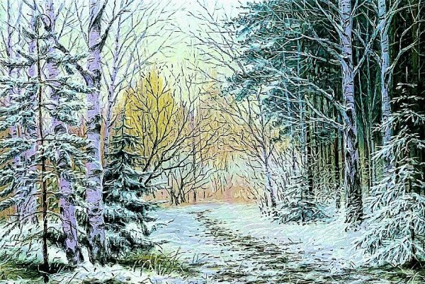 Художник Юрий Мартюшев зима