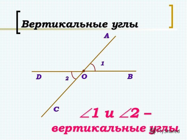 Нарисуйте вертикальные углы