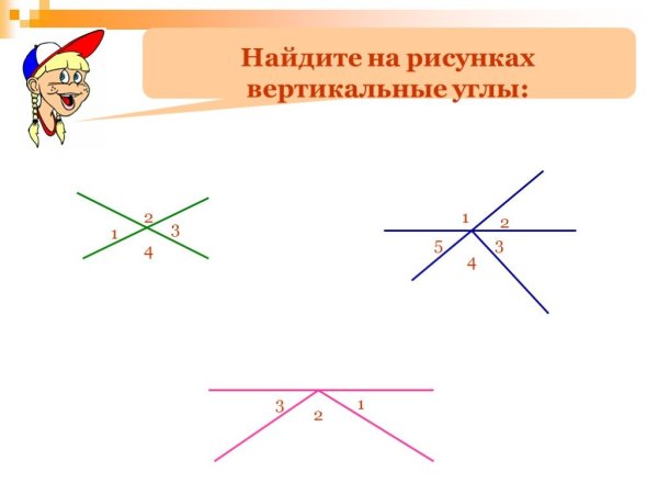 Смежные и вертикальные углы рисунок