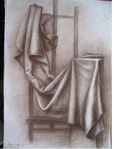 Драпировка рисунок Строгановка