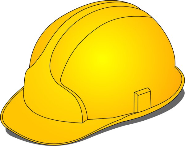 Строительная каска на белом фоне