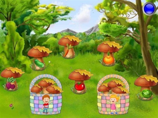 Полянка с грибами для детей