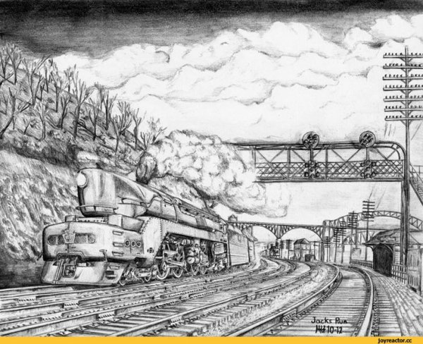 Железная дорога зарисовки