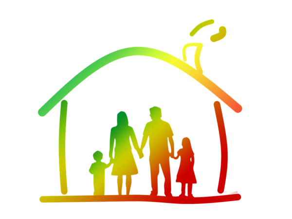 Семья на прозрачном фоне