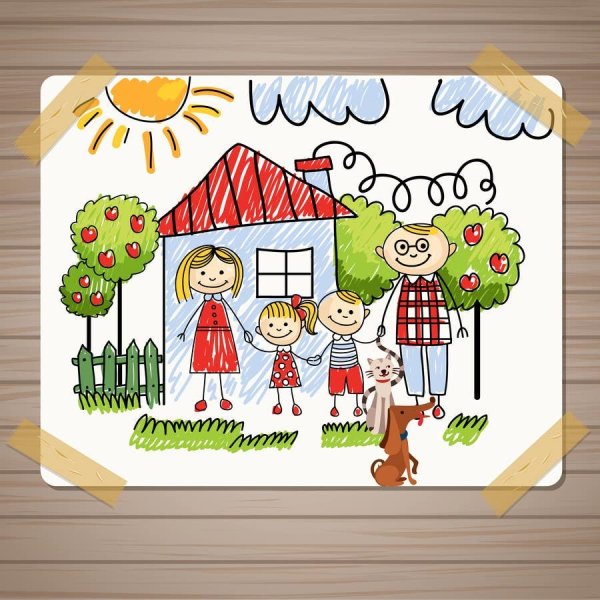 Плакат с изображением семьи